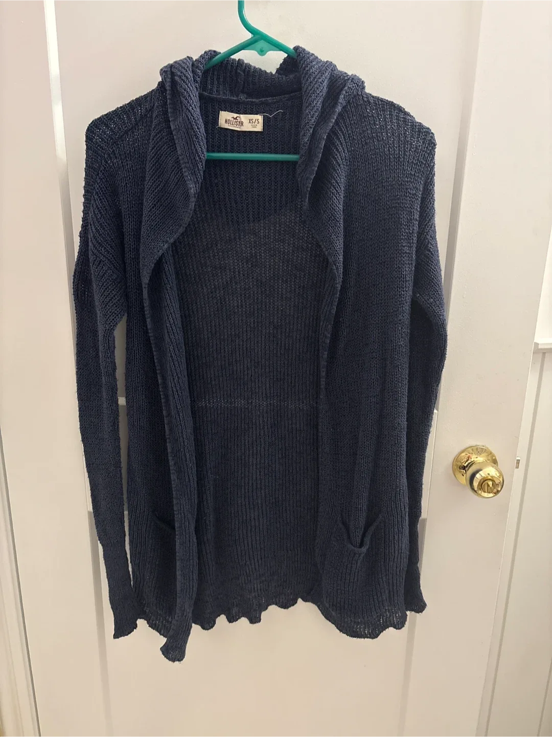 Hollister XS/S Blue Knit Cardigan thumbnail