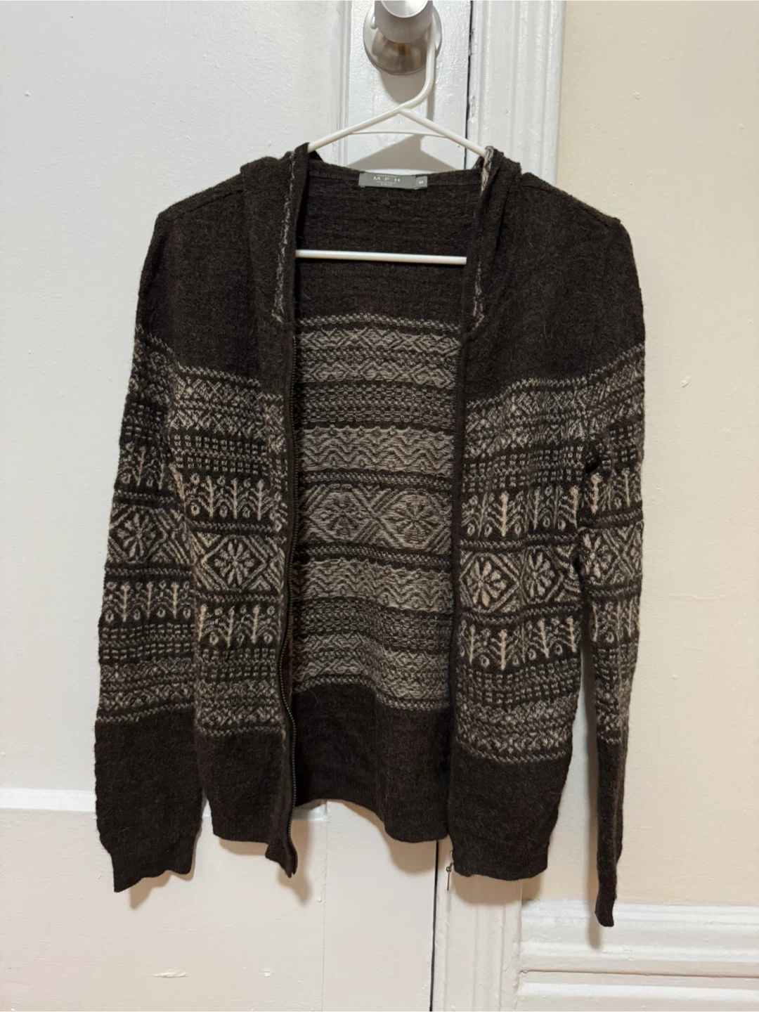 MFH 100% Baby Alpaca Wool Hooded Cardigan - photo 3