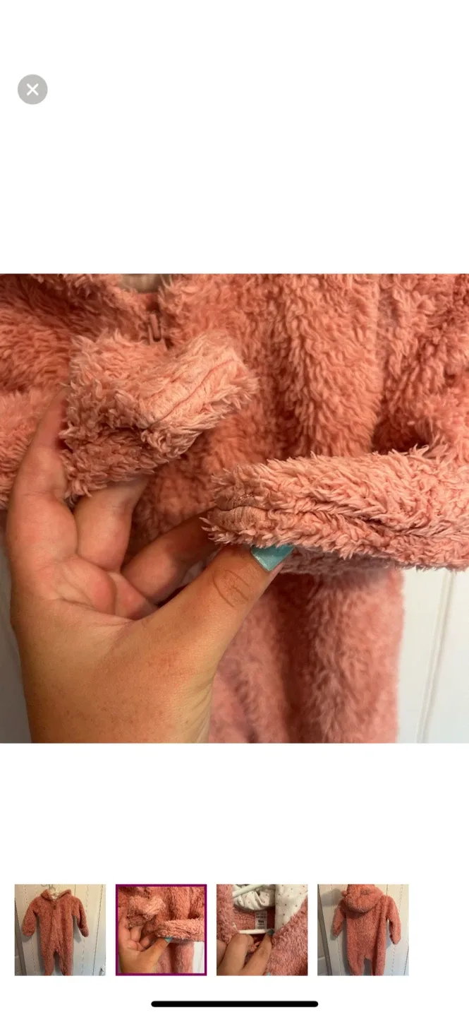 Carter's 9M Pink Fleece bunting suit image indicator(2)