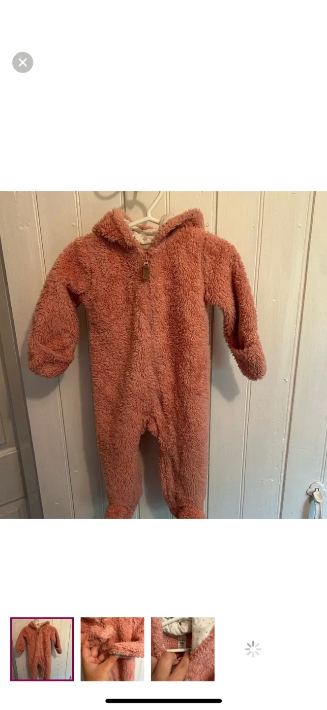 Carter's 9M Pink Fleece bunting suit