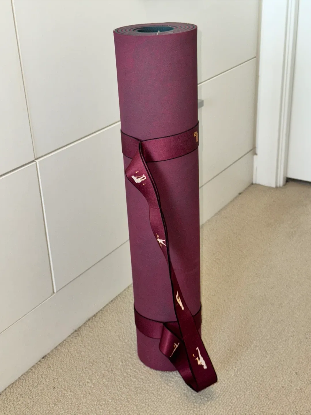 Burgundy Lole Yoga Mat with Strap