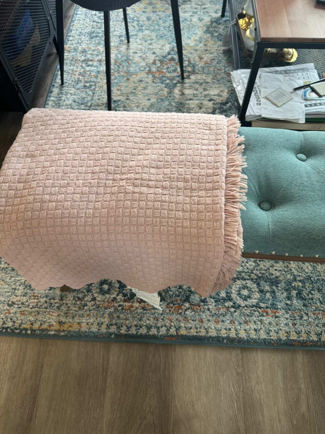 IKEA Pink Cotton Throw Blanket (51x67") - photo 3