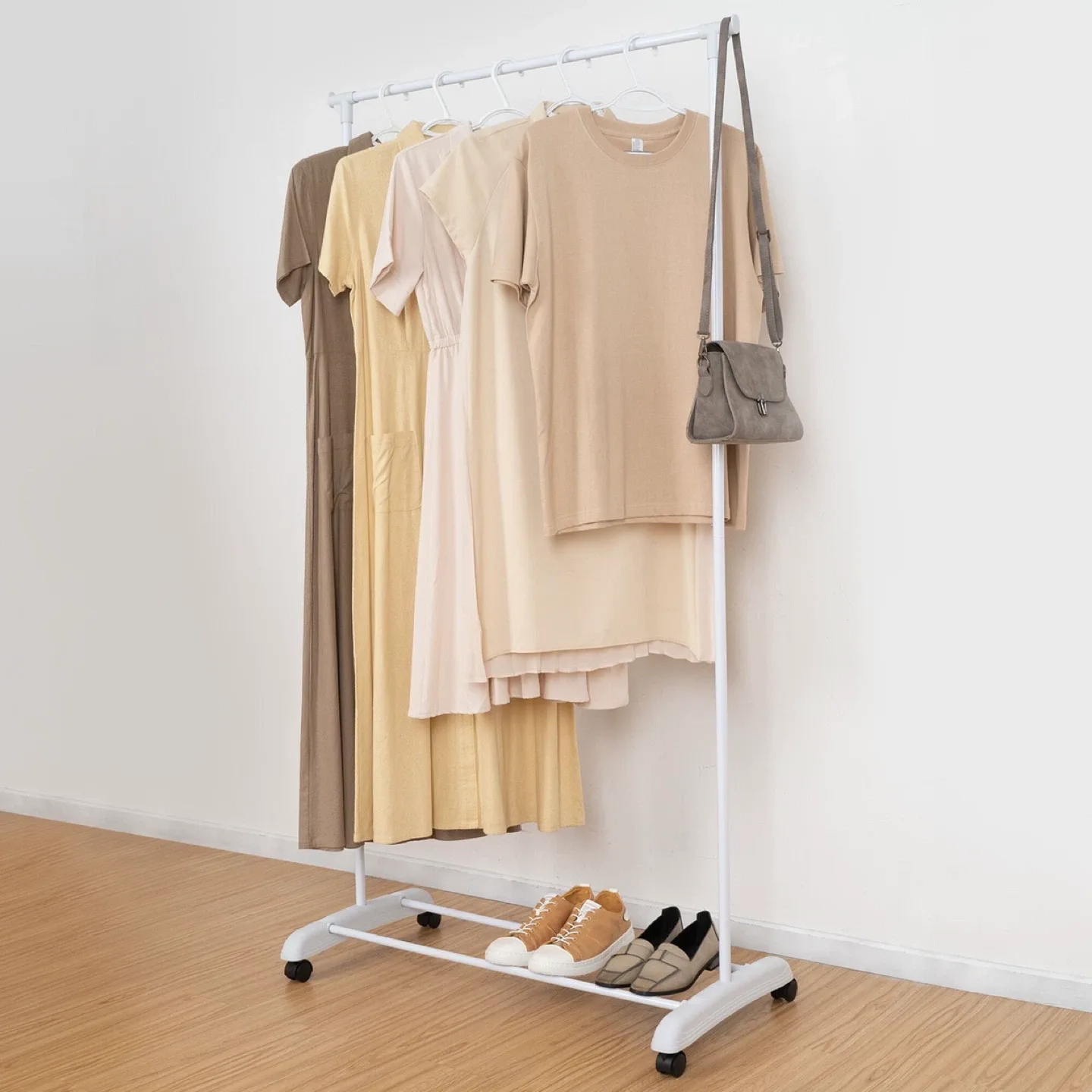 White Rolling Clothes Rack image indicator(3)