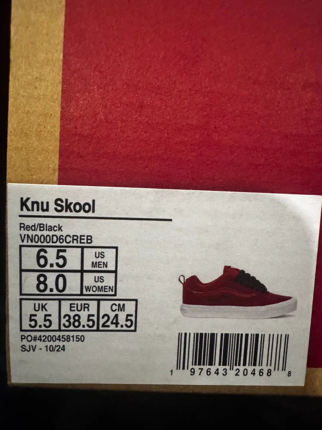 Vans Knu Skool Red/Black, US Men's 6.5 image indicator(2)