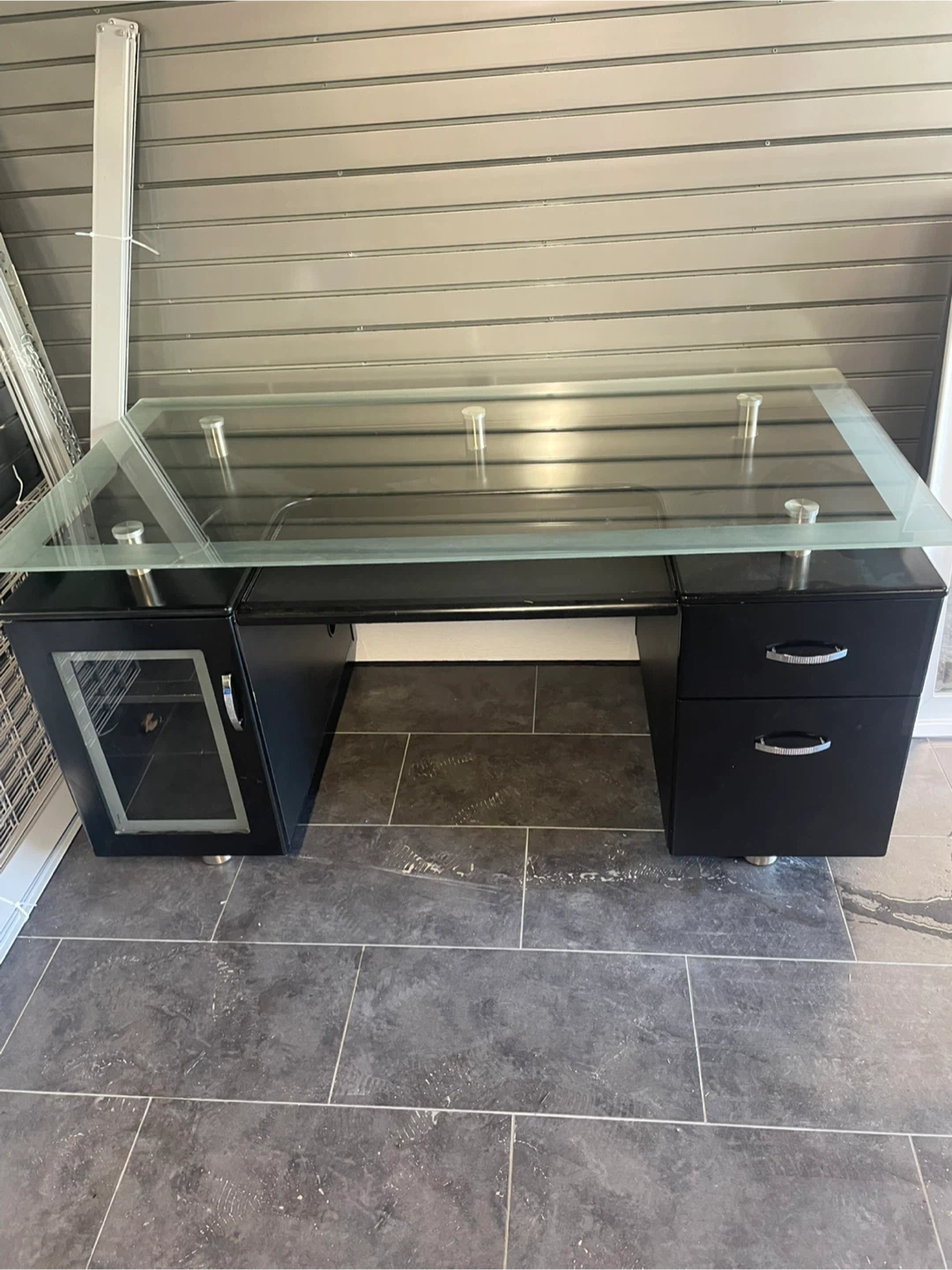 Black Glass Top Desk