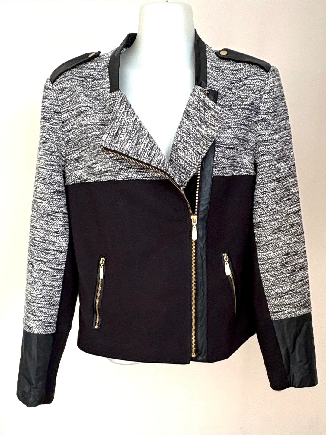 Nygard Black & White Tweed Moto Jacket image indicator(2)