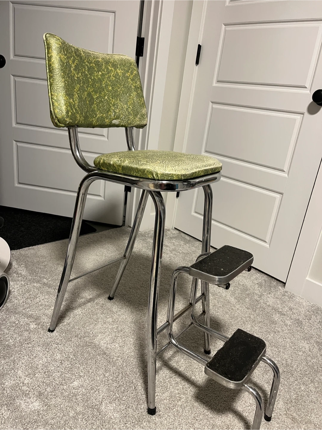 Vintage Acme Chrome Step Stool Chair