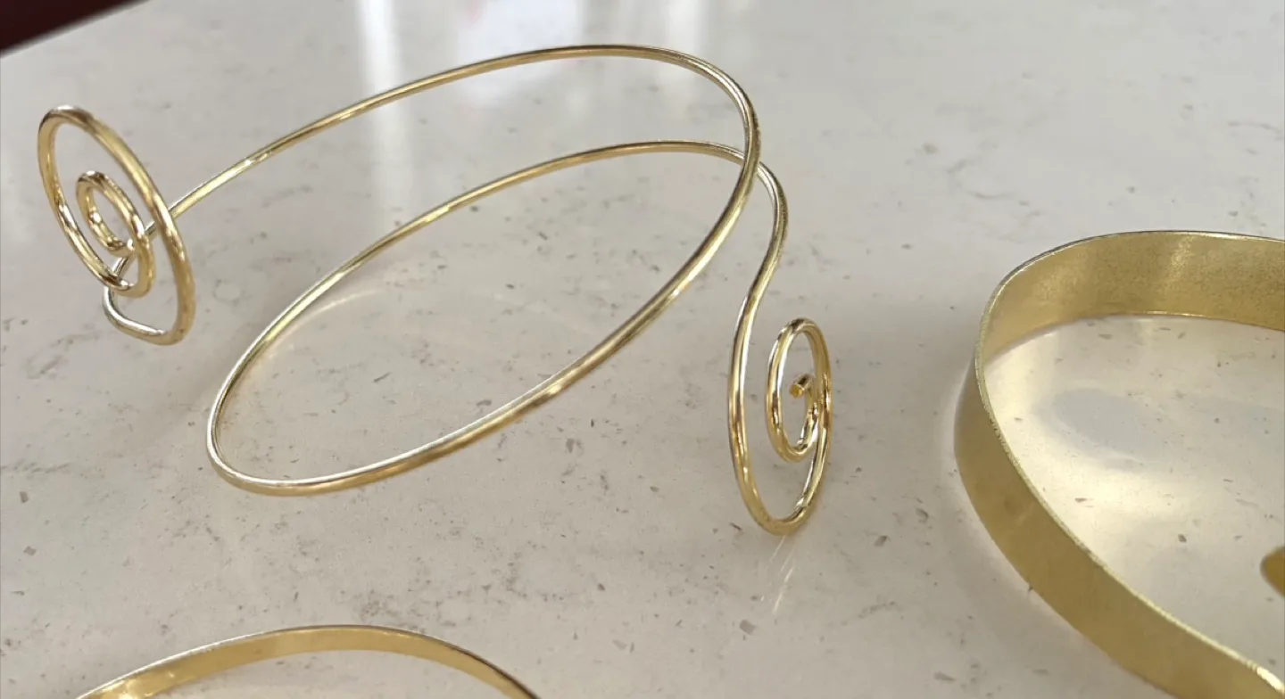 Gold Tone Arm Cuffs & Necklace image indicator(4)