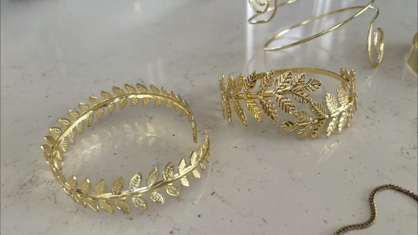 Gold Tone Arm Cuffs & Necklace image indicator(2)