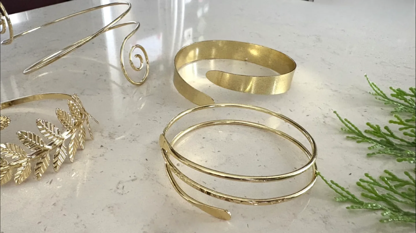 Gold Tone Arm Cuffs & Necklace image indicator(3)