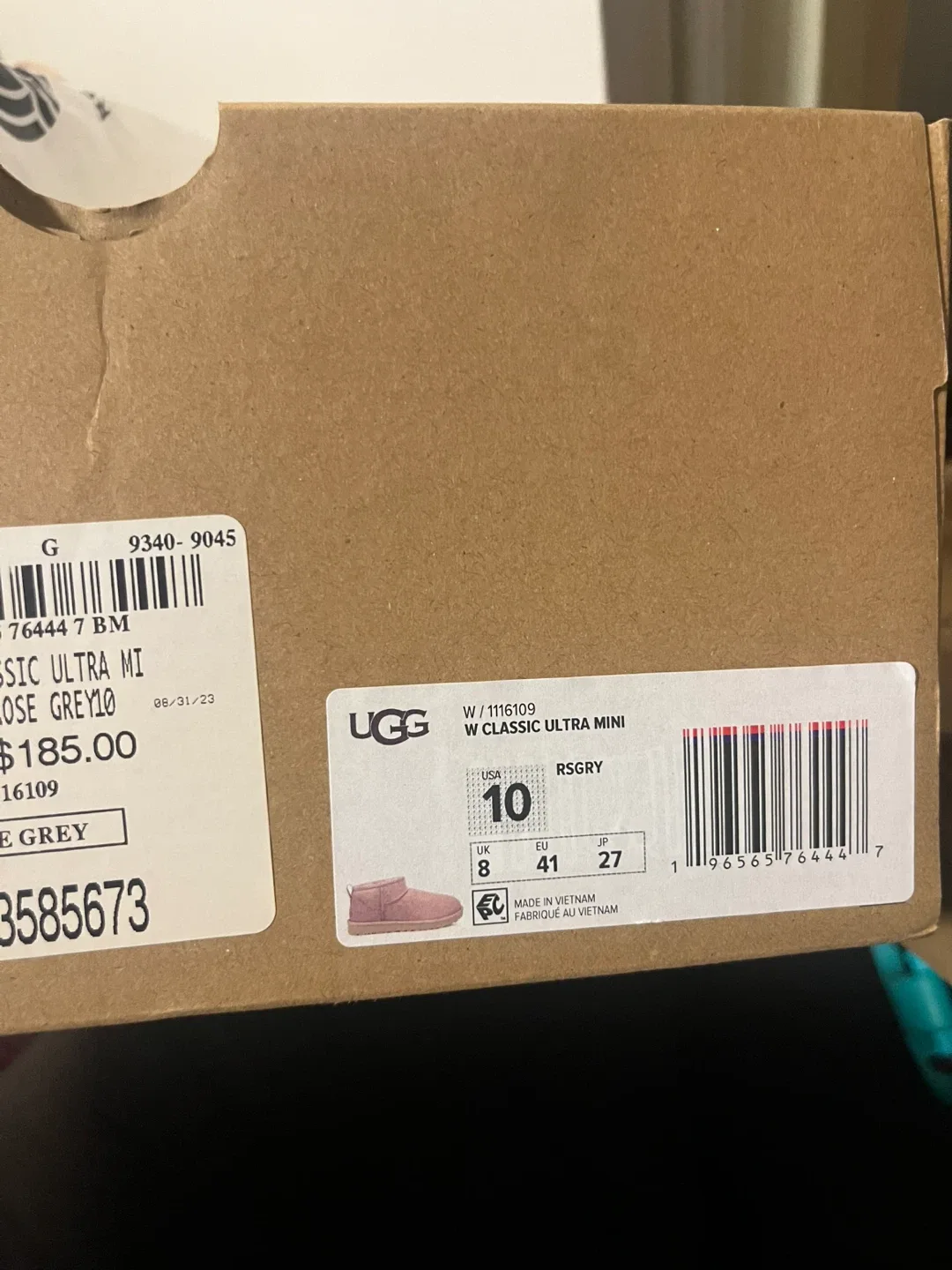 UGG Classic Ultra Mini Boot Rose Grey Size 10 image indicator(2)