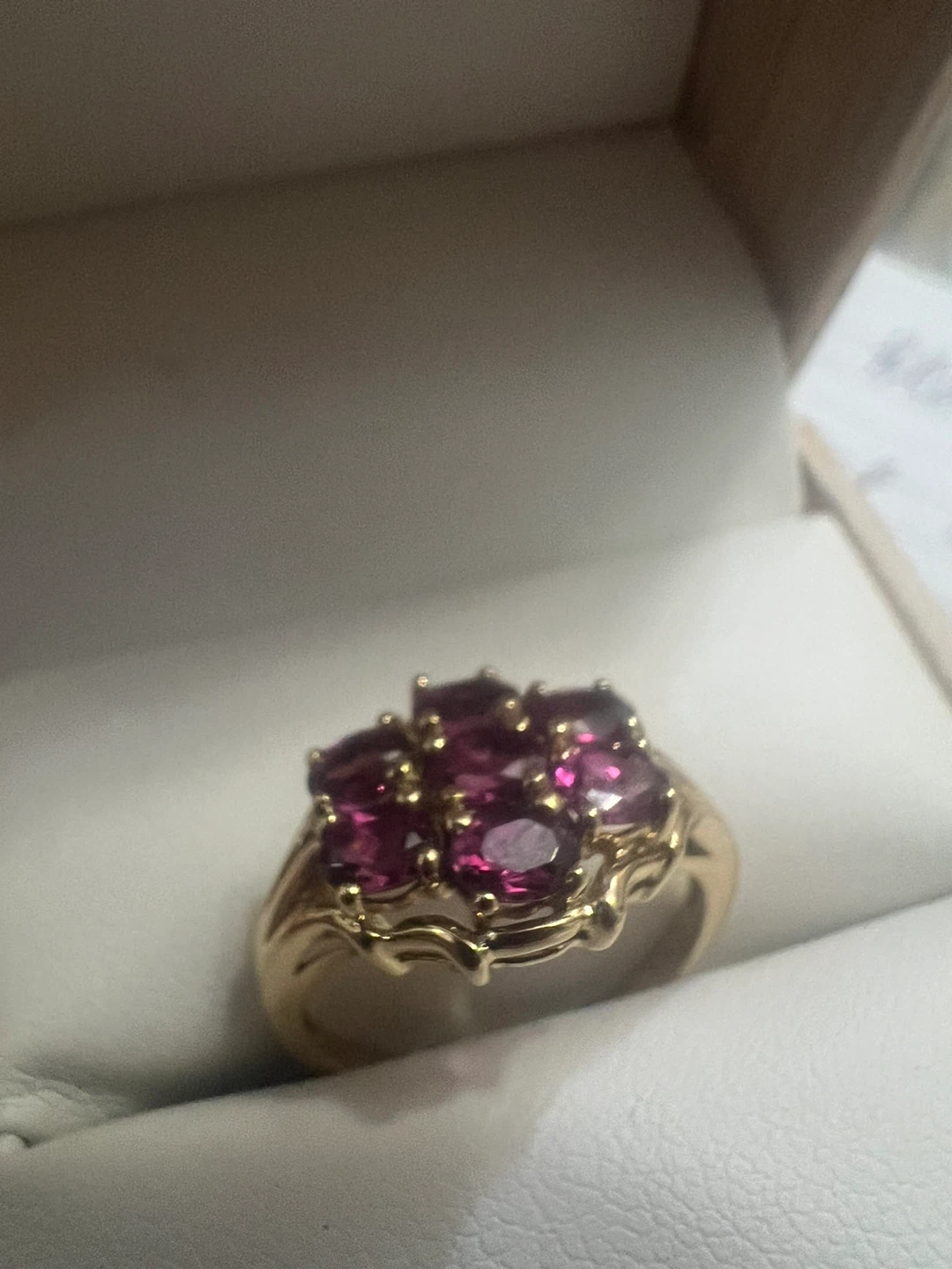 10 k pink garnets ring - photo 3