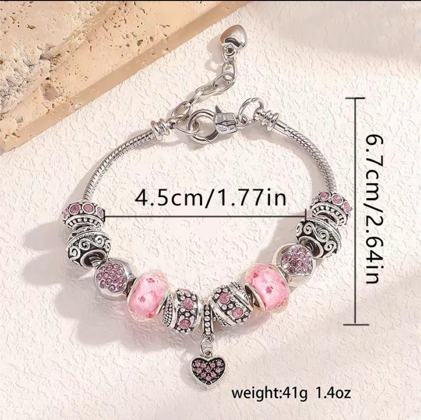 Pink Beaded Charm Bracelet - photo 2