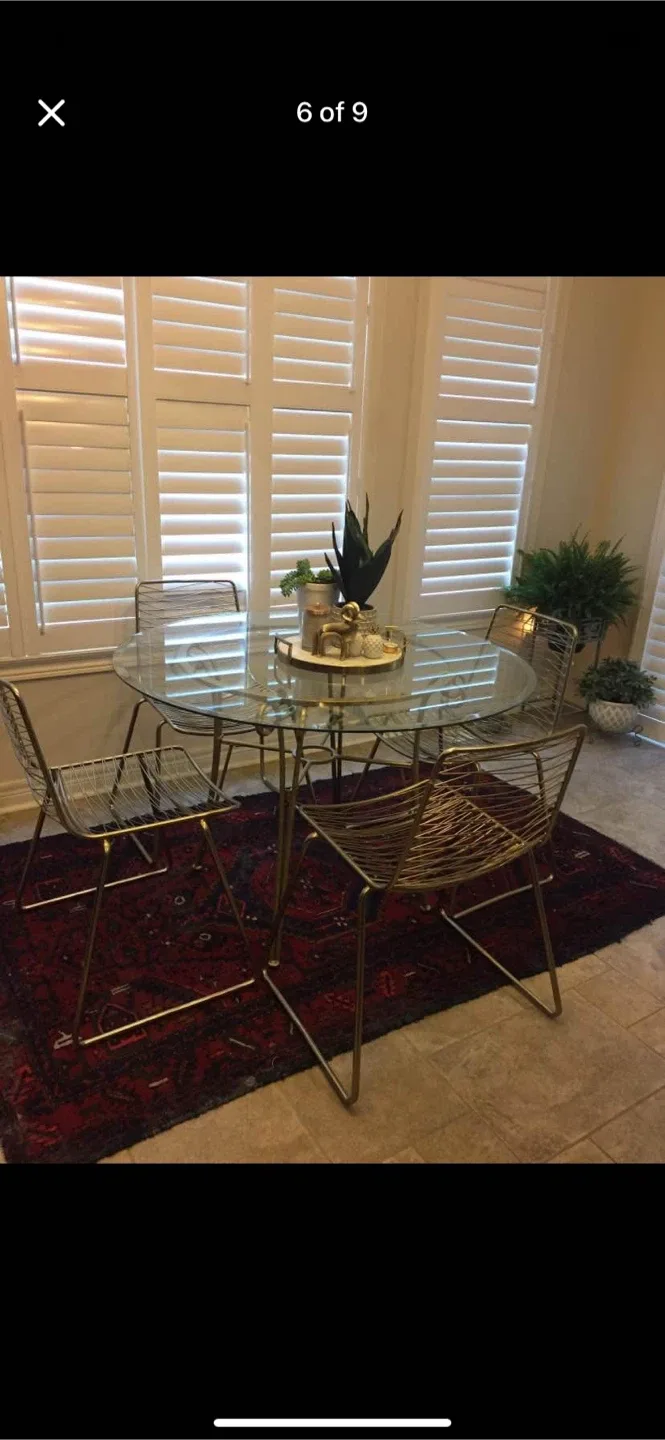 Modern metal golden chairs image indicator(4)