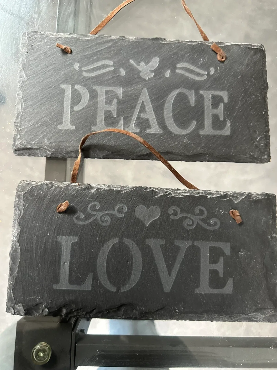 Slate 'Peace' & 'Love' Hanging Signs-10$ for both image indicator(6)