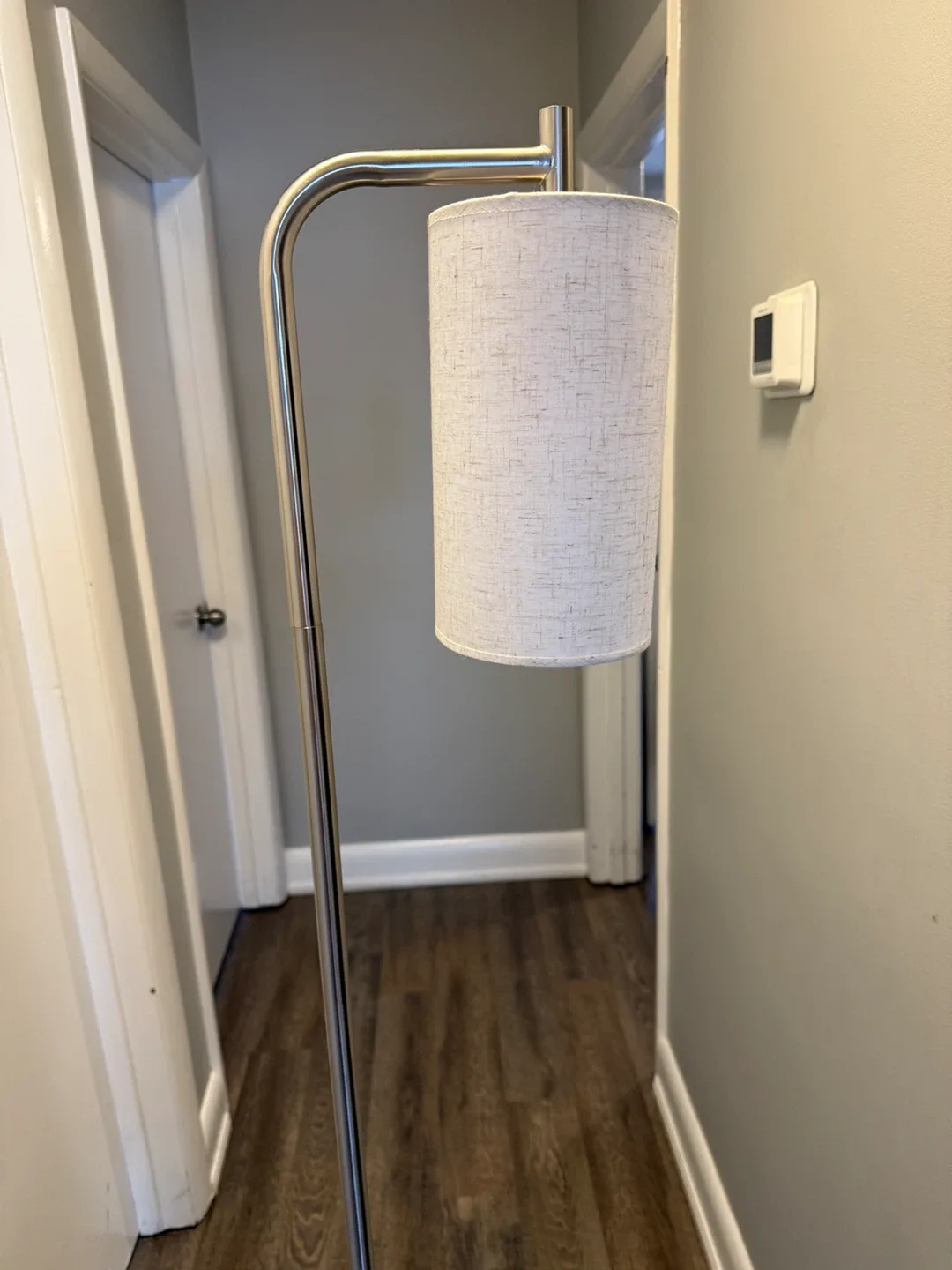 Silver Floor Lamp with Linen Shade image indicator(2)