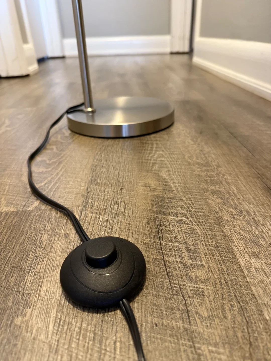 Silver Floor Lamp with Linen Shade image indicator(4)