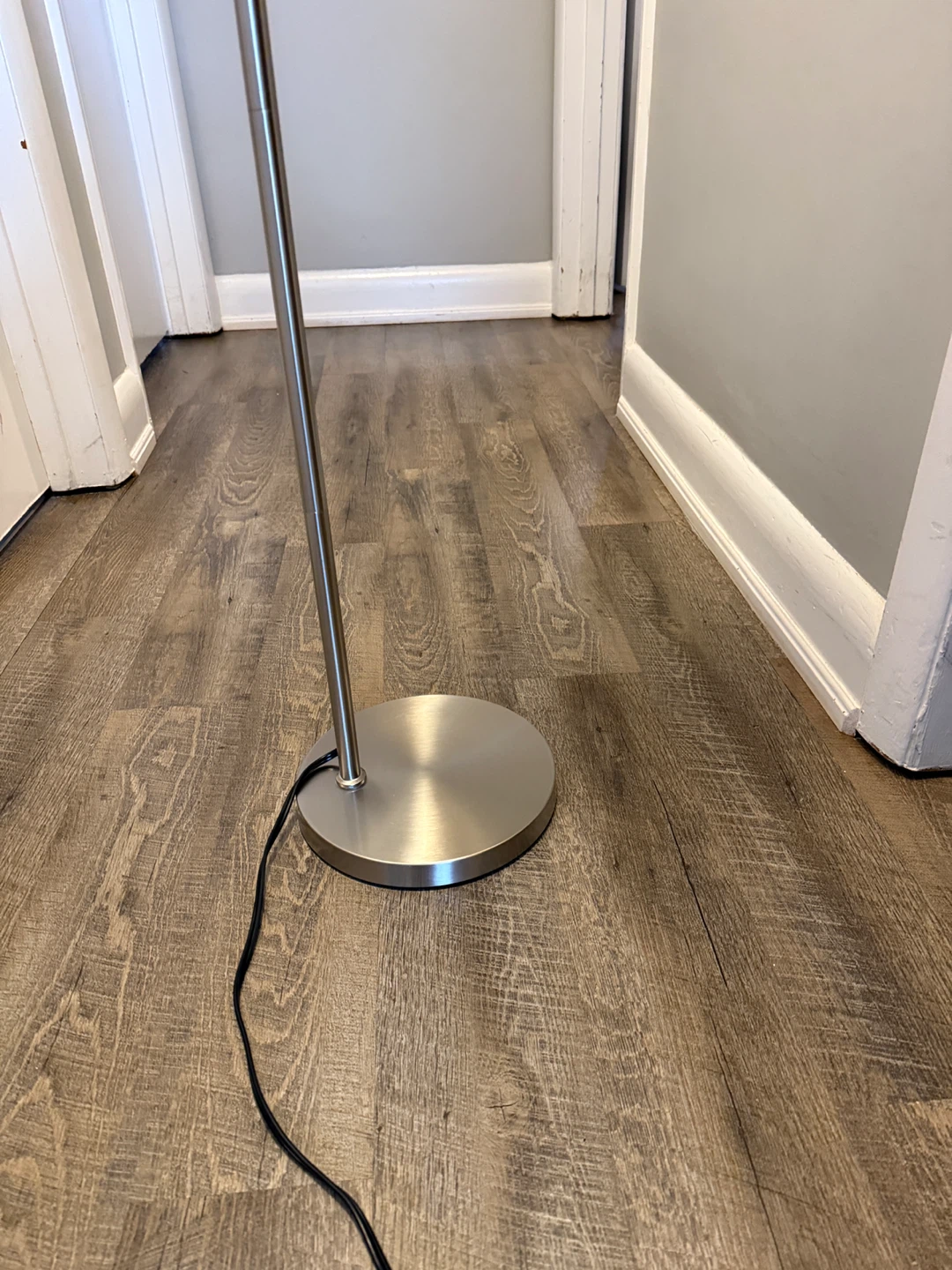 Silver Floor Lamp with Linen Shade - photo 3