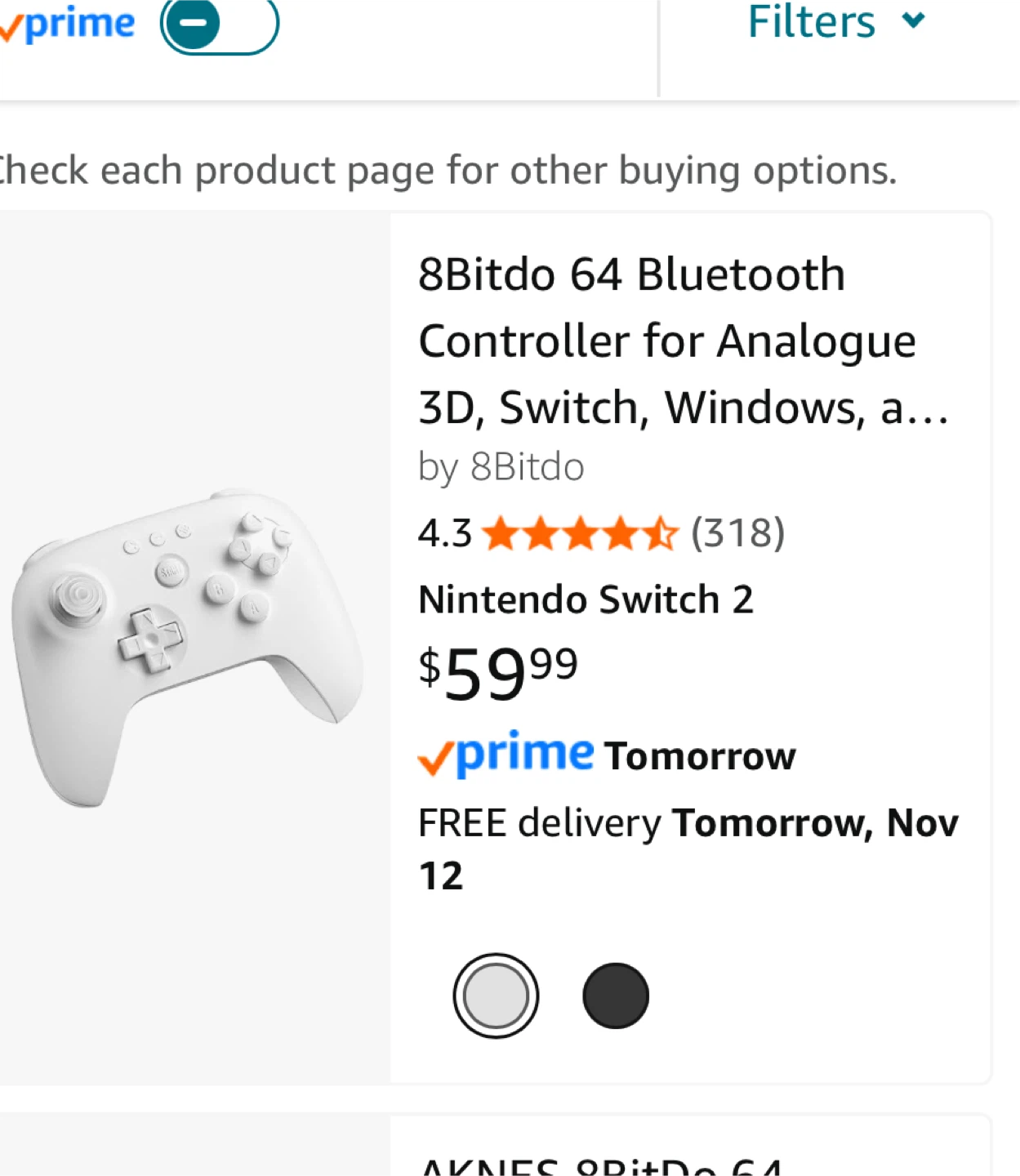 8Bitdo 64 Bluetooth Controller - White