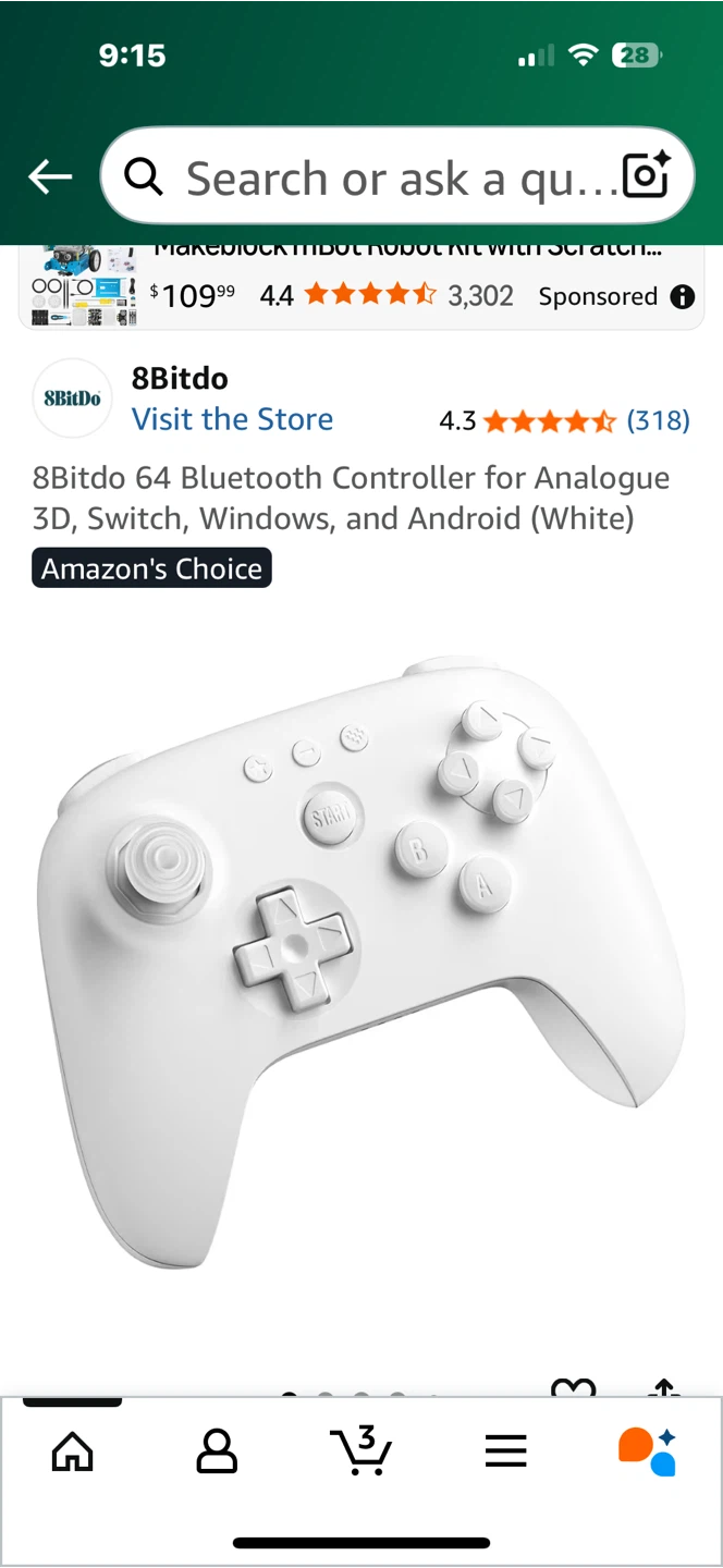 8Bitdo 64 Bluetooth Controller - White - photo 2