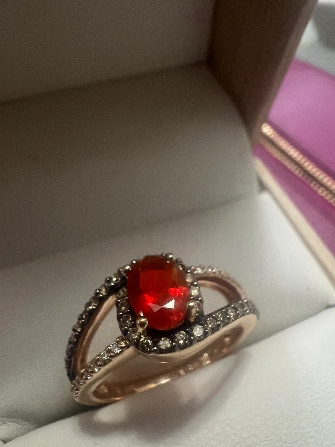 14 k Le Vian fire opal and diamonds ring image indicator(2)