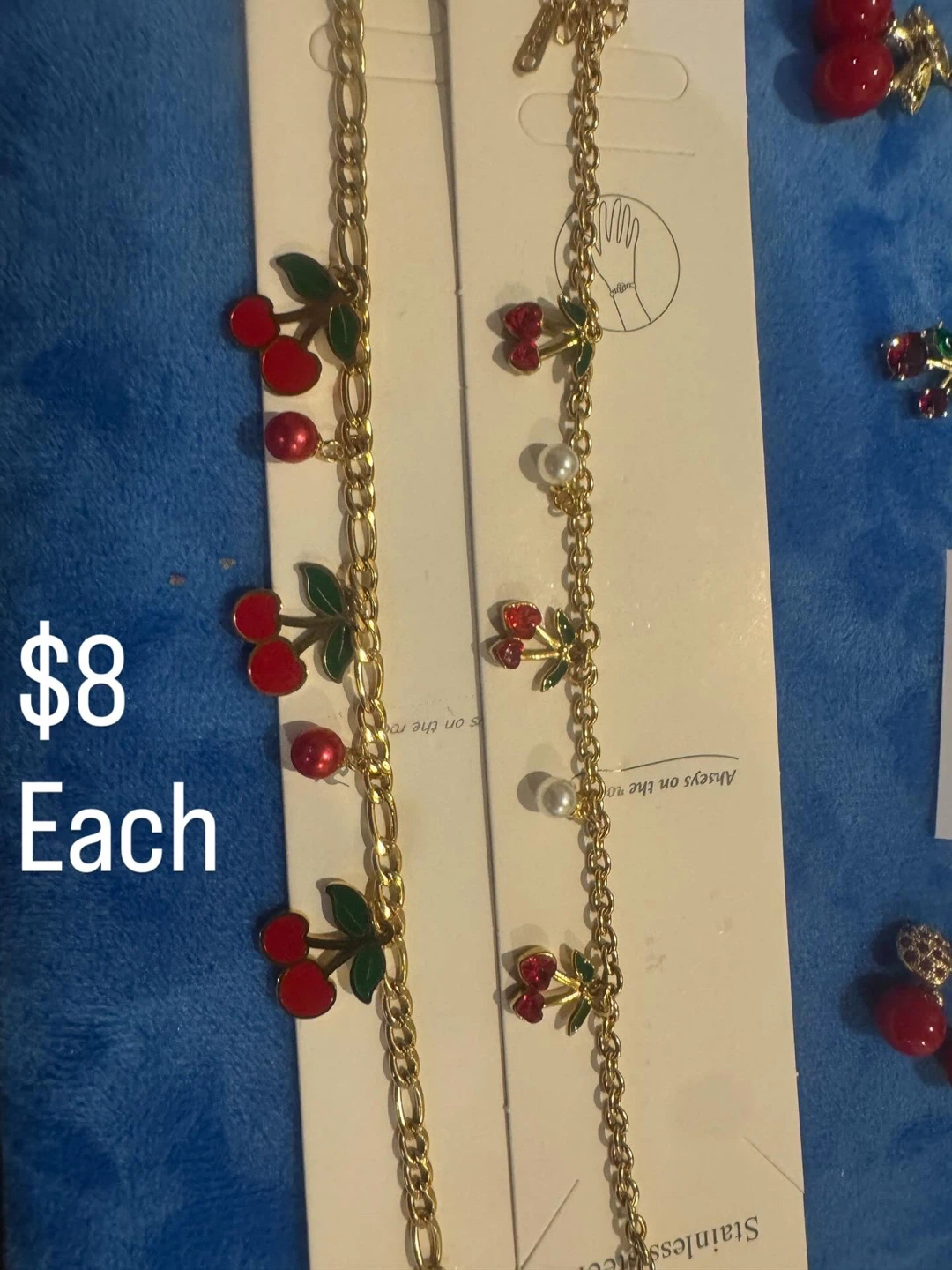 Cherry Pendant Necklace & Earring Set