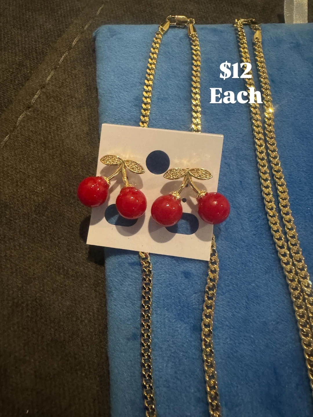 Cherry Pendant Necklace & Earring Set - photo 5