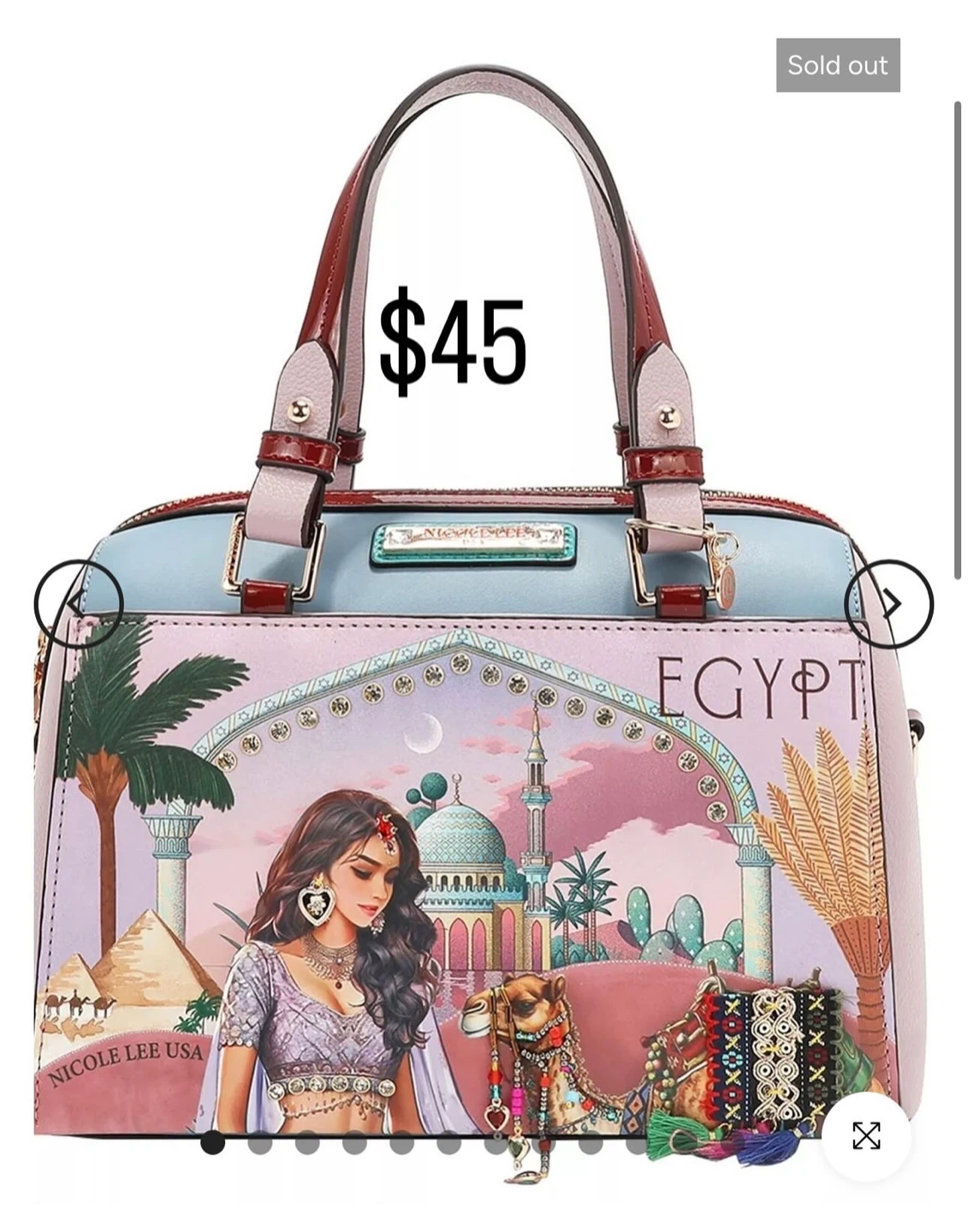 Nicole Lee Egypt Print Handbag & Wallet