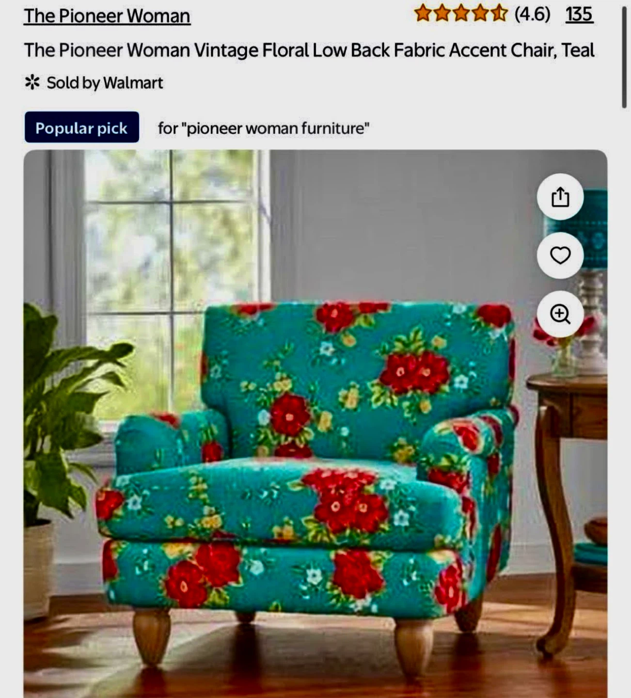 The Pioneer Woman Floral Accent Chair & Ottoman