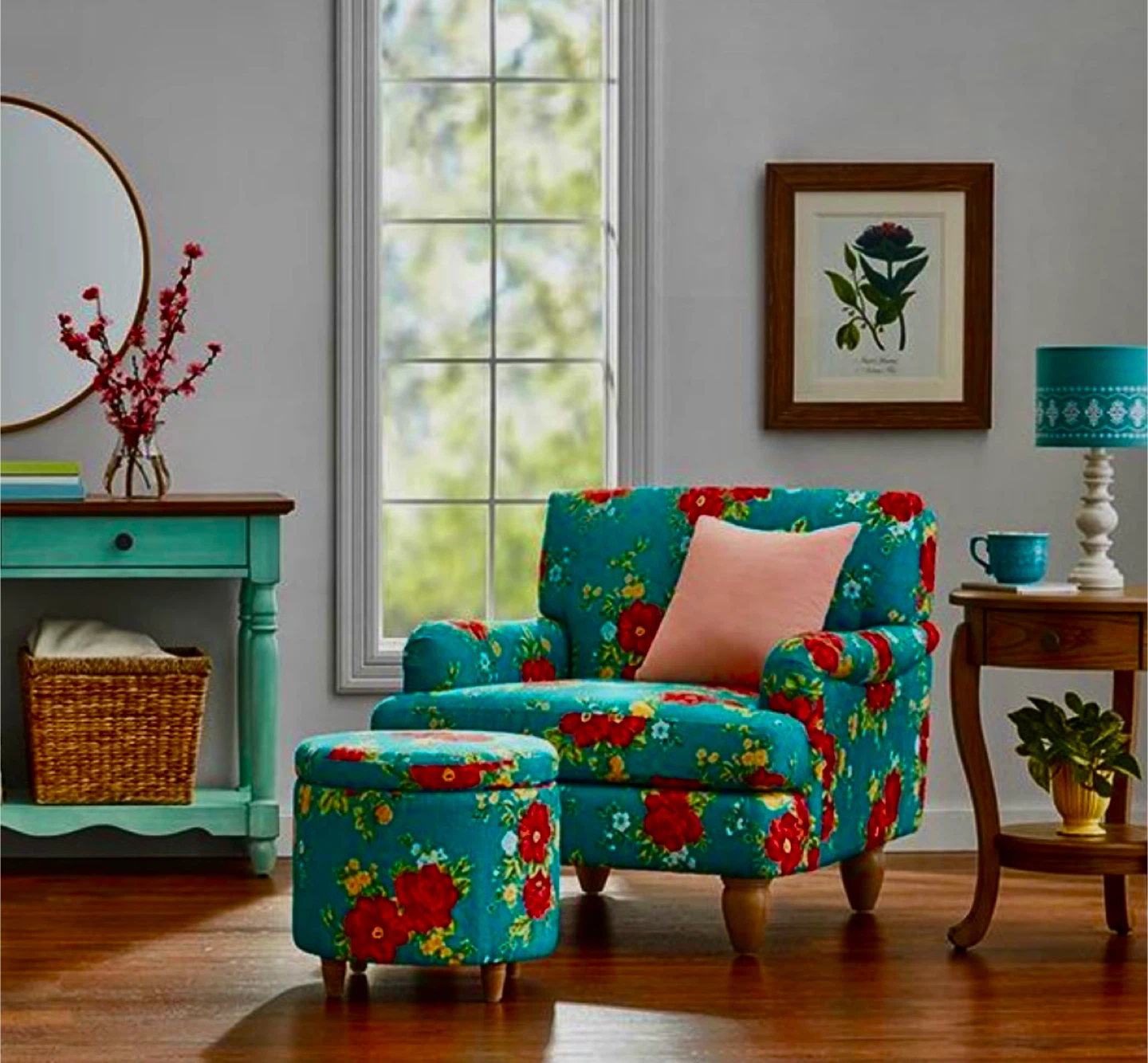 The Pioneer Woman Floral Accent Chair & Ottoman - photo 4