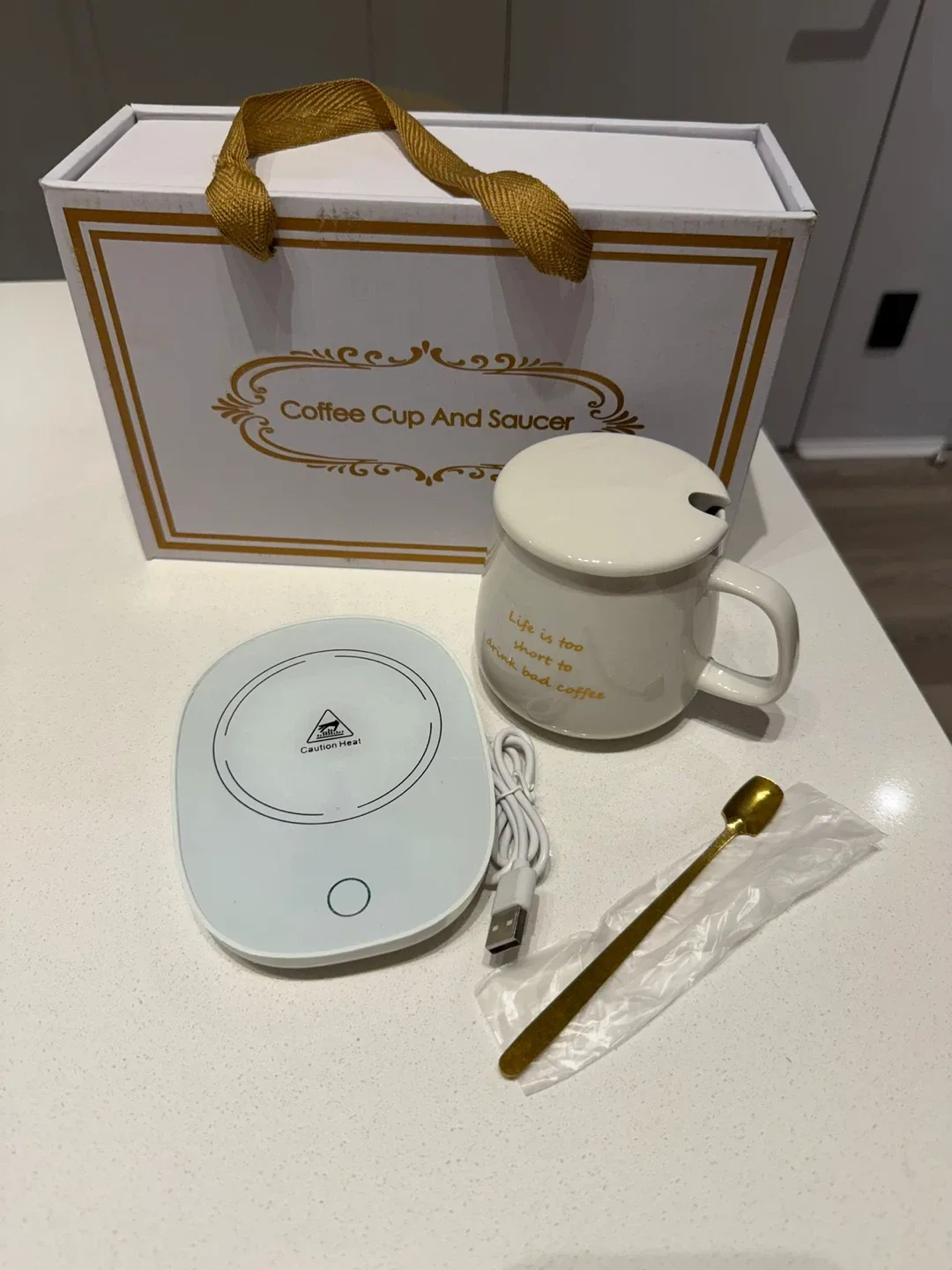 Coffee Cup and Saucer Set with Warmer image indicator(2)