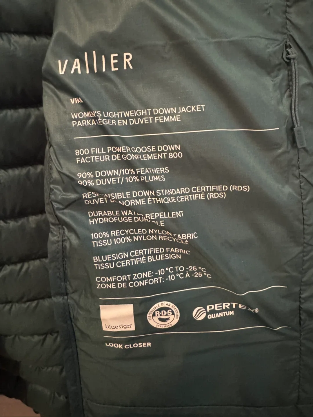 Vallier Women's Lightweight Down Jacket - Size M image indicator(5)