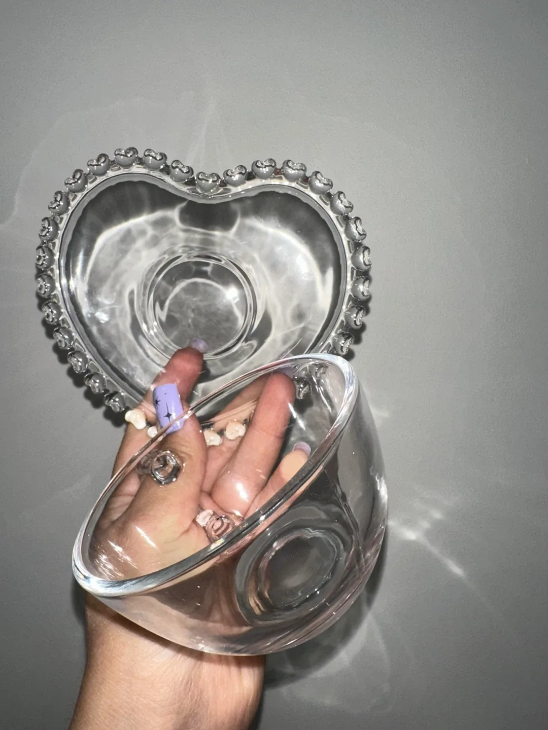 Heart shape Glass Coffee / Tea Cup Saucer Set with Christmas Bag image indicator(7)