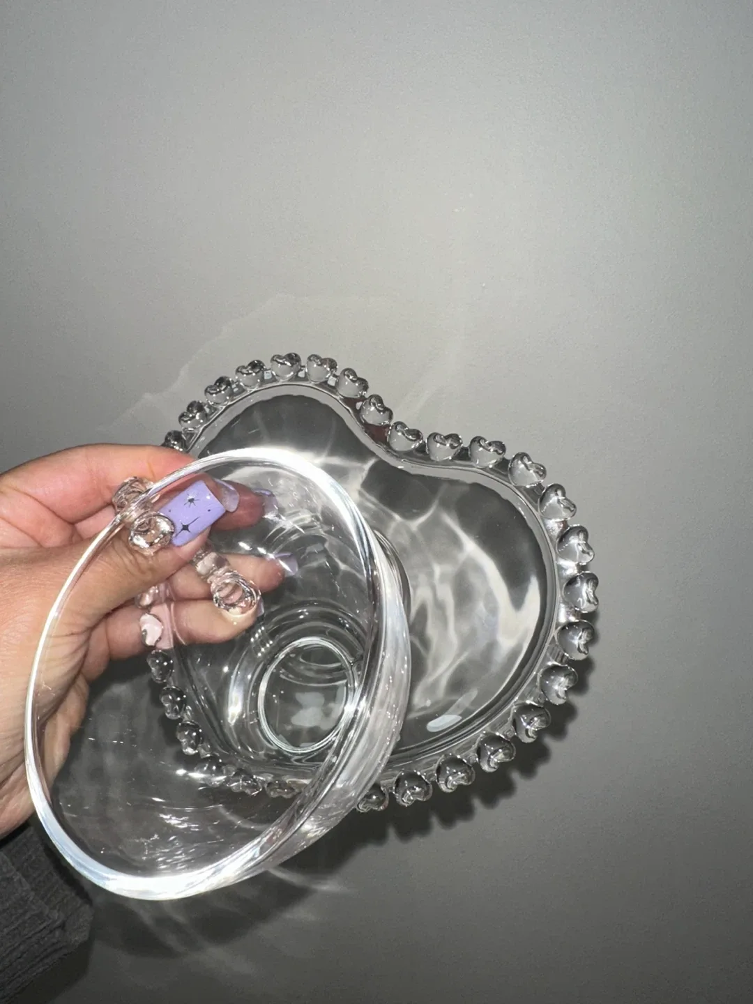 Heart shape Glass Coffee / Tea Cup Saucer Set with Christmas Bag image indicator(9)