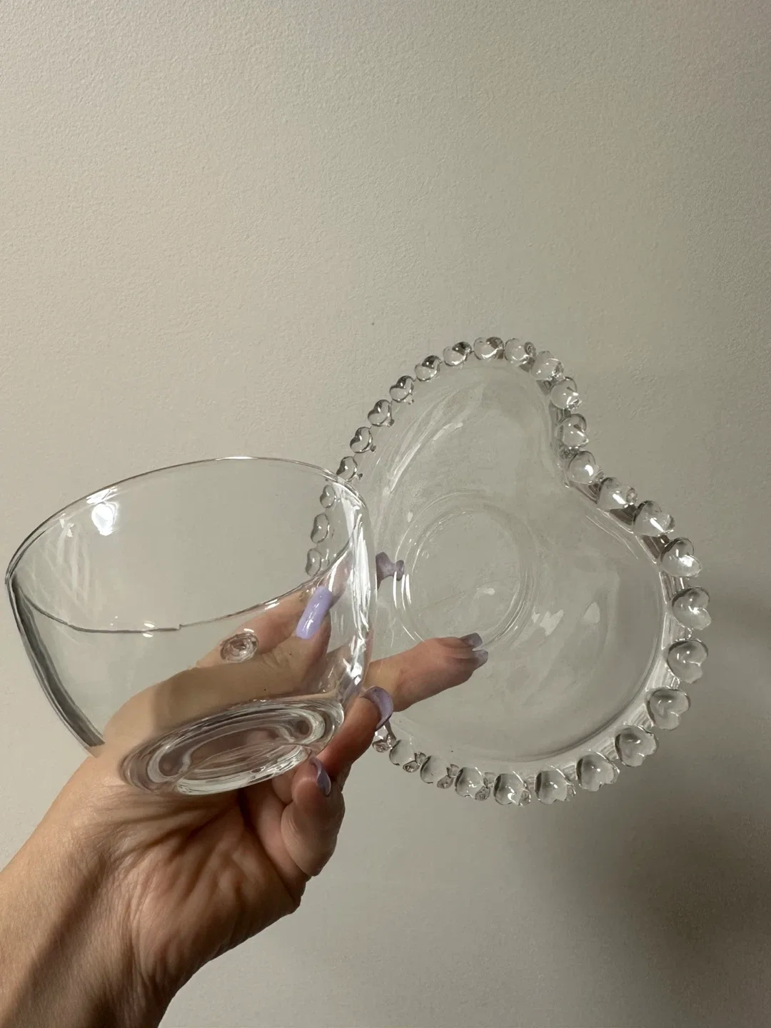 Heart shape Glass Coffee / Tea Cup Saucer Set with Christmas Bag image indicator(8)