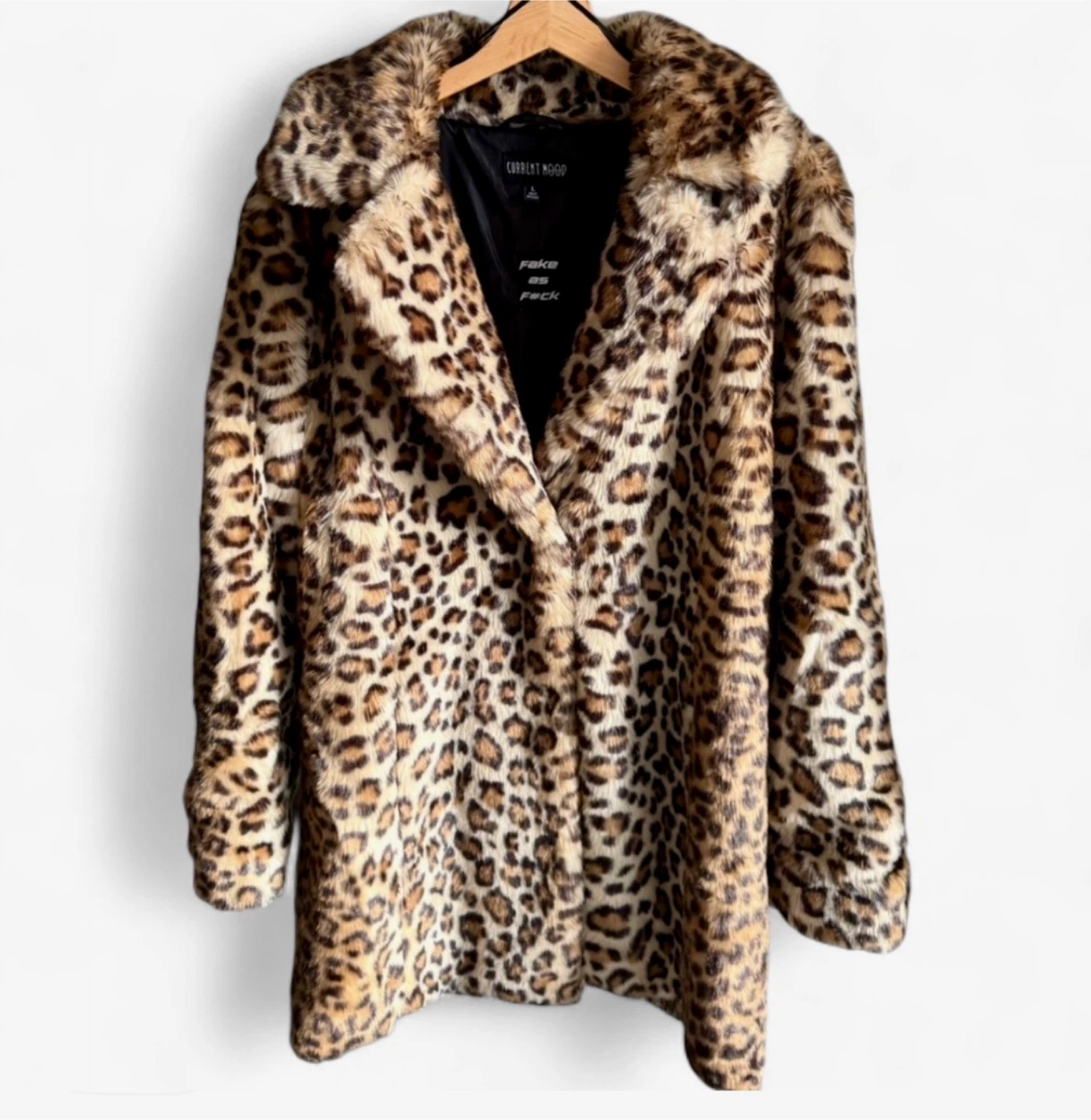 Dolls Kill Leopard Animal Print Faux Fur Coat