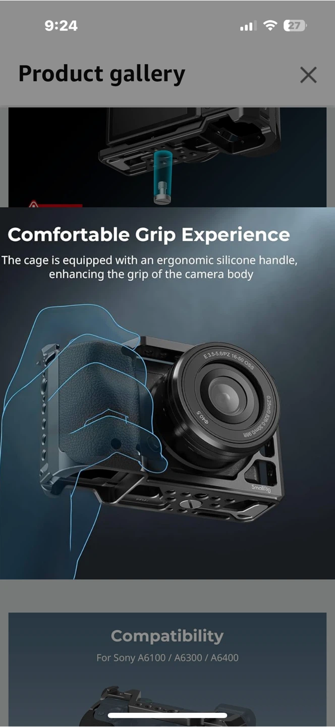 SmallRig Camera Cage for Sony Alpha A6100/A6300/A6400 - photo 4