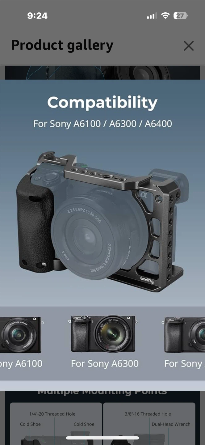 SmallRig Camera Cage for Sony Alpha A6100/A6300/A6400 - photo 5