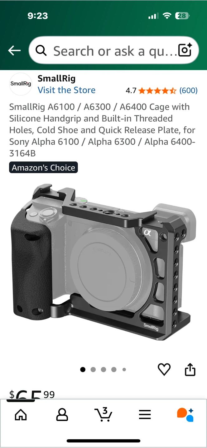 SmallRig Camera Cage for Sony Alpha A6100/A6300/A6400 - photo 2