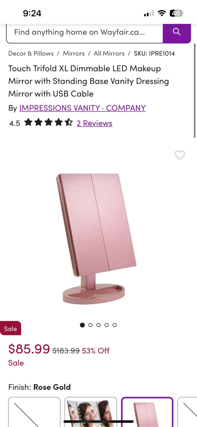 Impressions Vanity Touch Trifold XL LED Mirror image indicator(3)