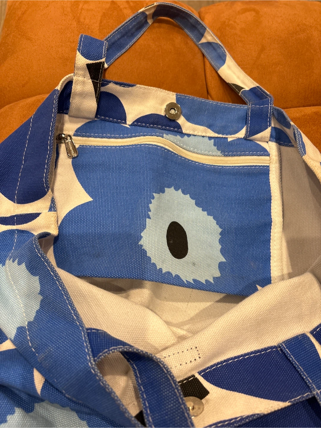 Marimekko Unikko Blue & White Tote Bag - photo 3