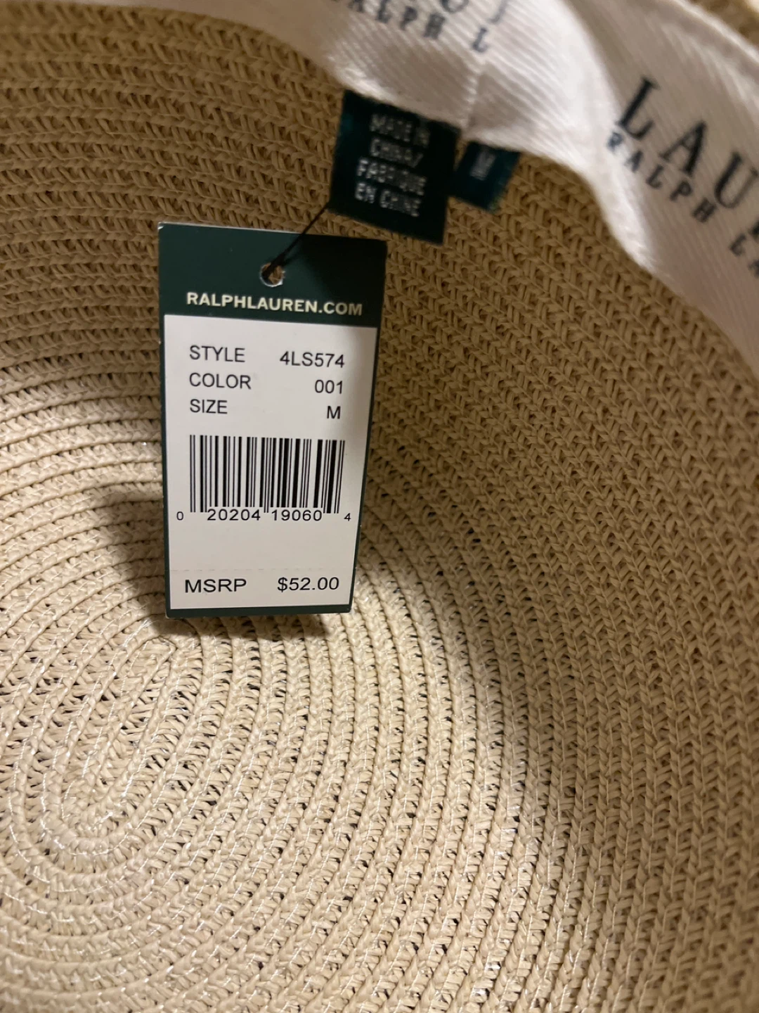 Ralph Lauren Straw Hat - Size M - photo 5
