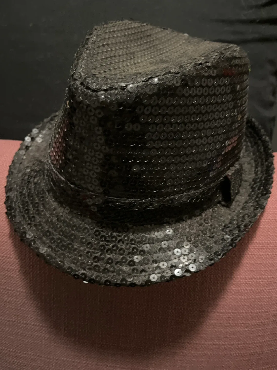 Black Sequin Fedora Hat