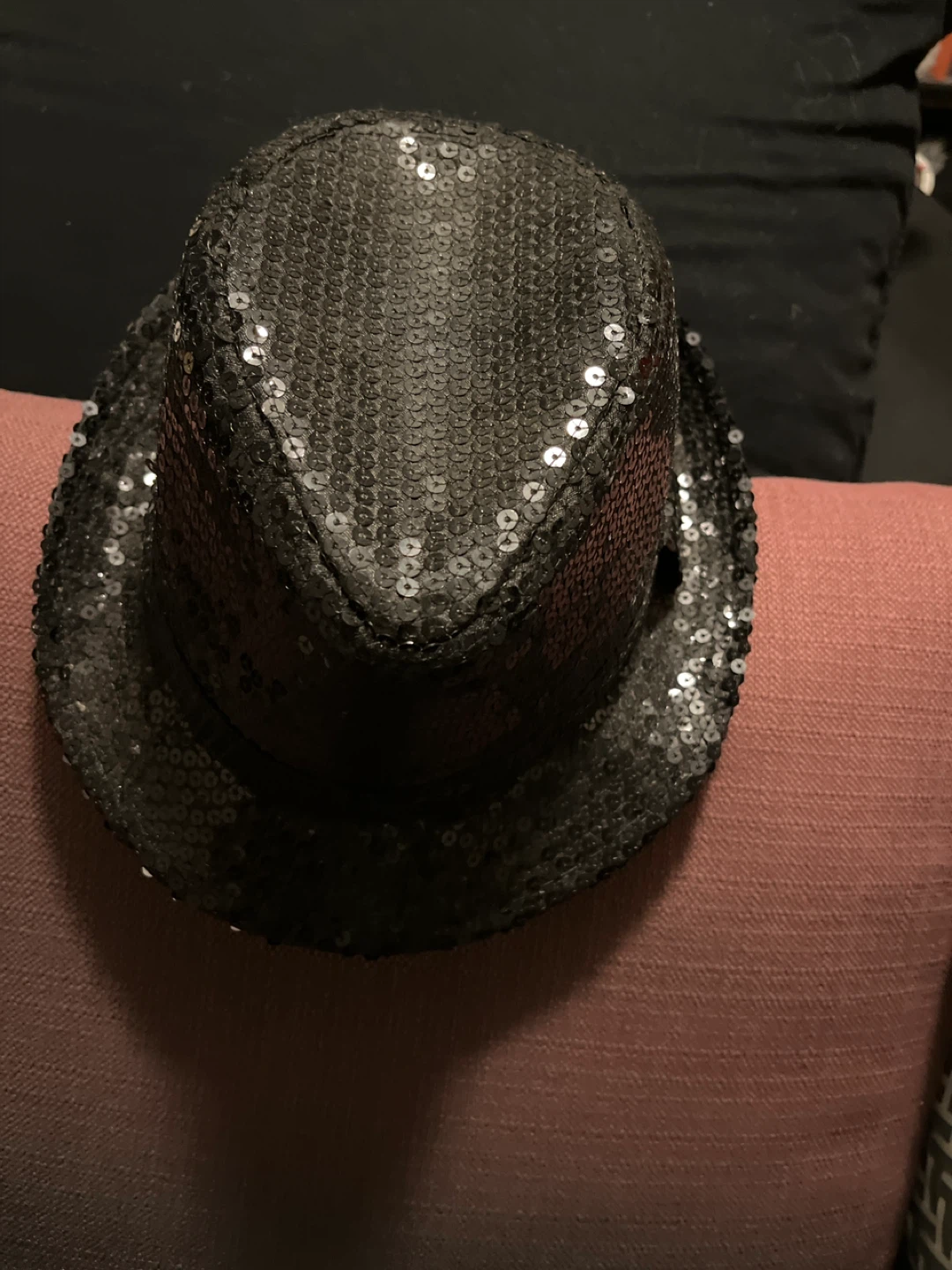 Black Sequin Fedora Hat - photo 3
