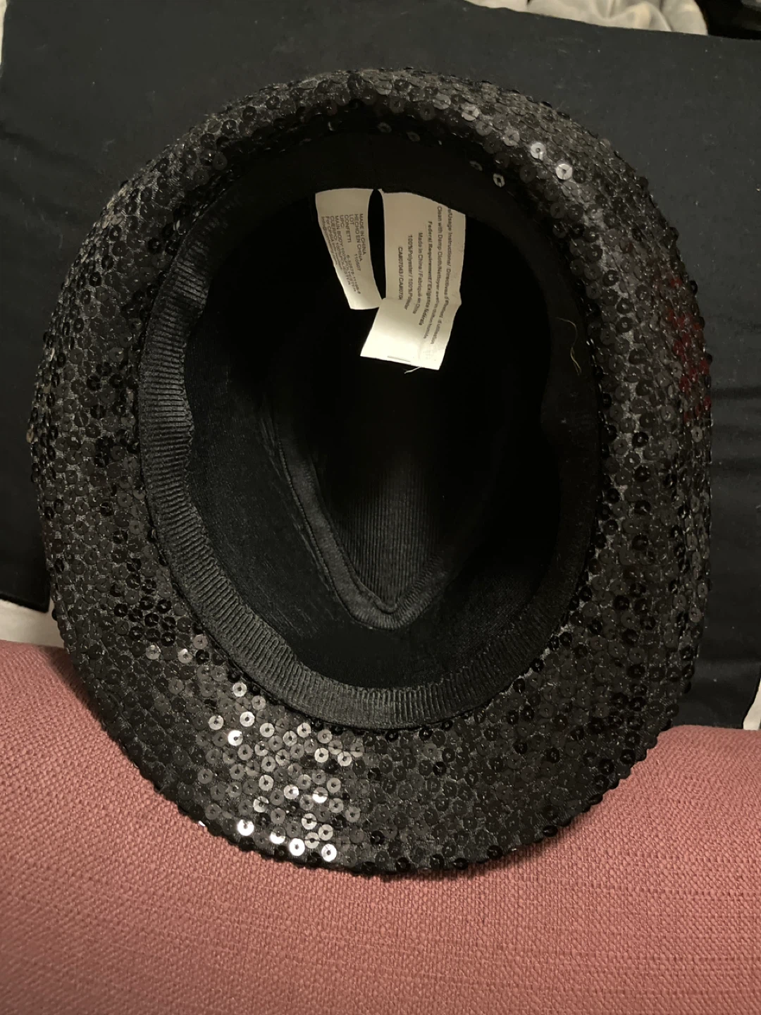 Black Sequin Fedora Hat - photo 5