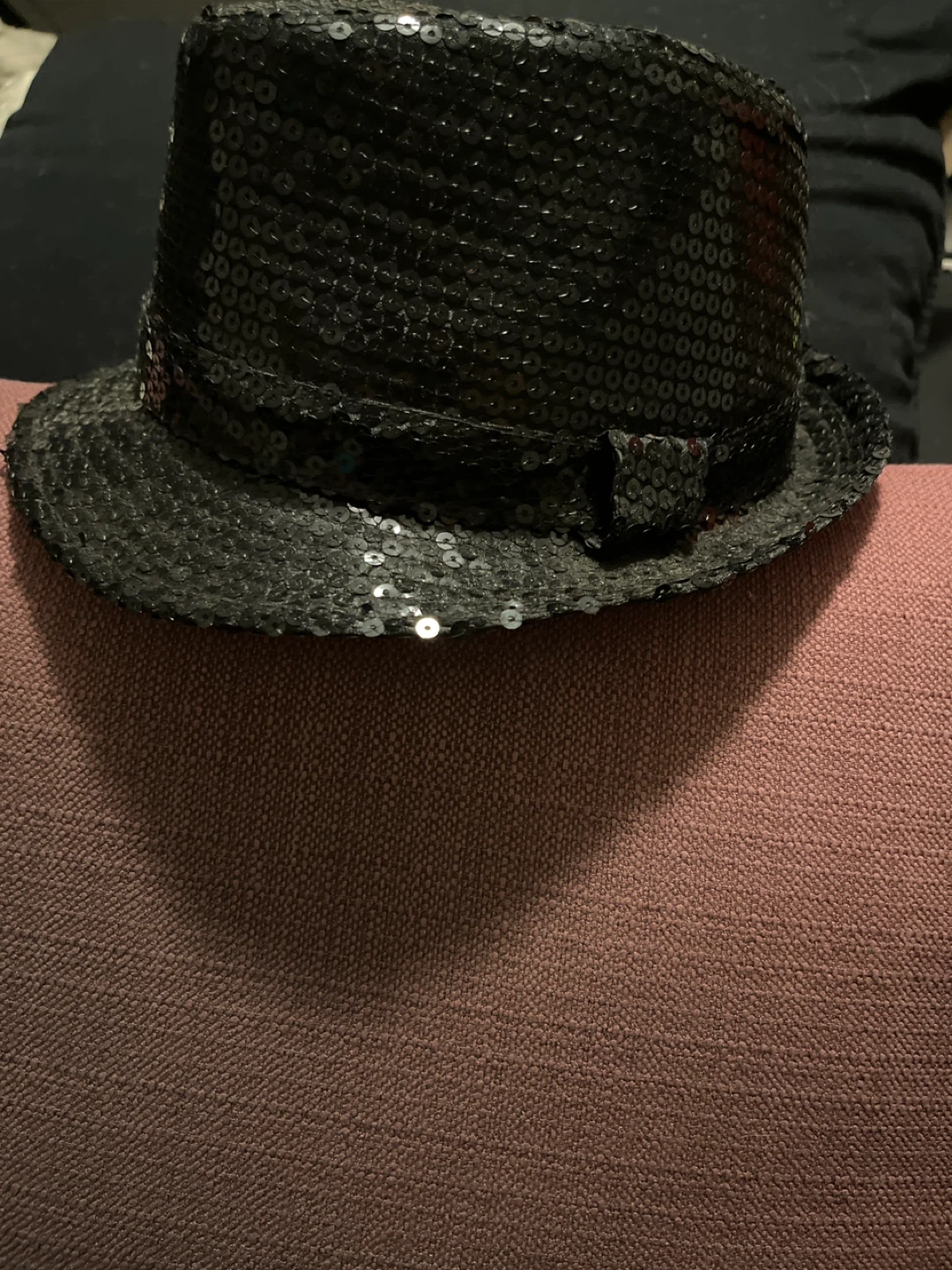 Black Sequin Fedora Hat - photo 2