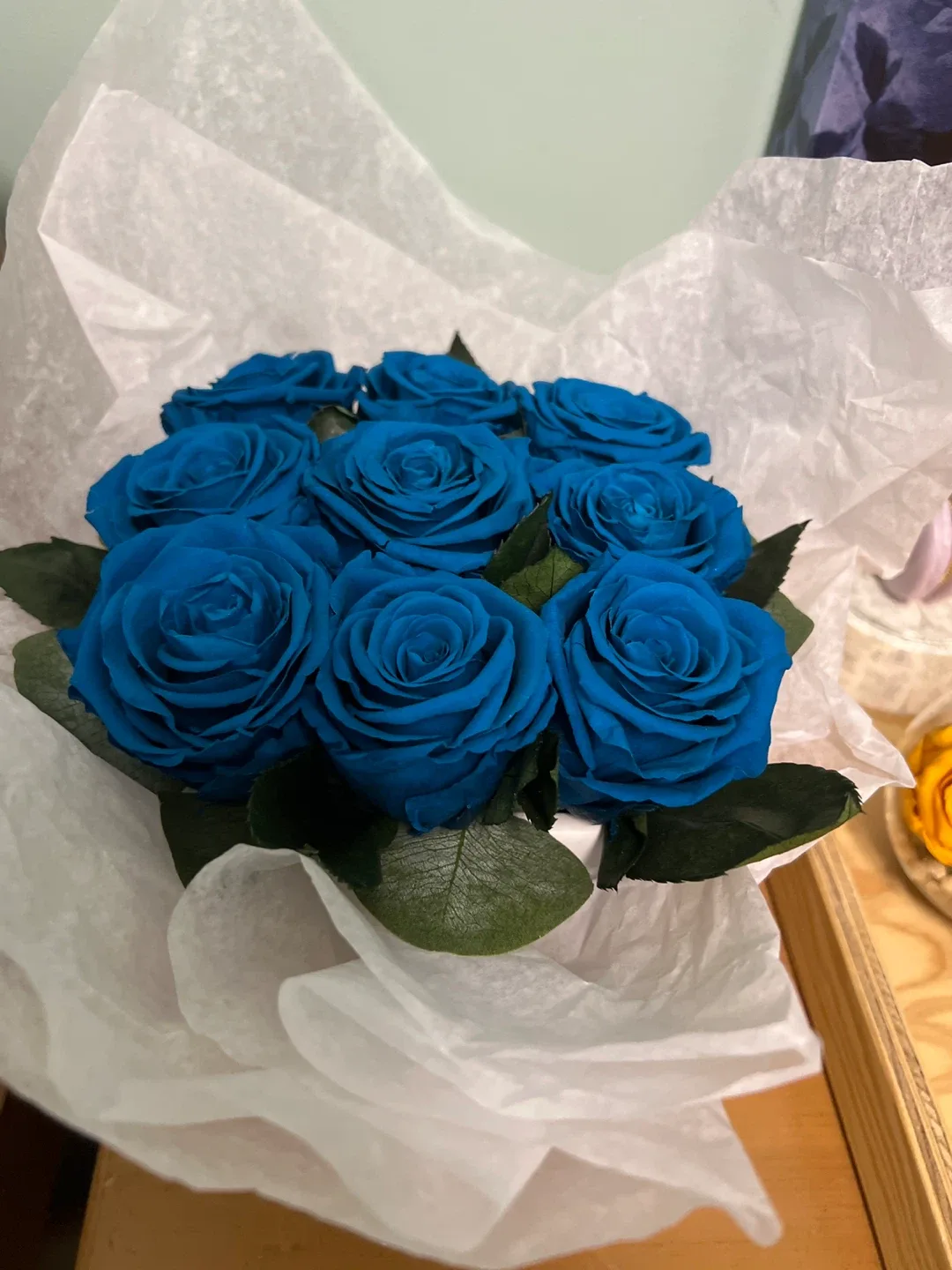 Blue Preserved Roses Bouquet