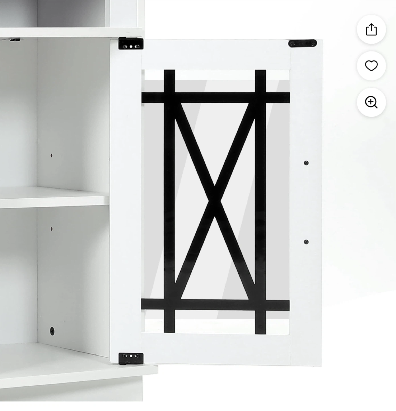 White TV Stand with Storage - photo 2