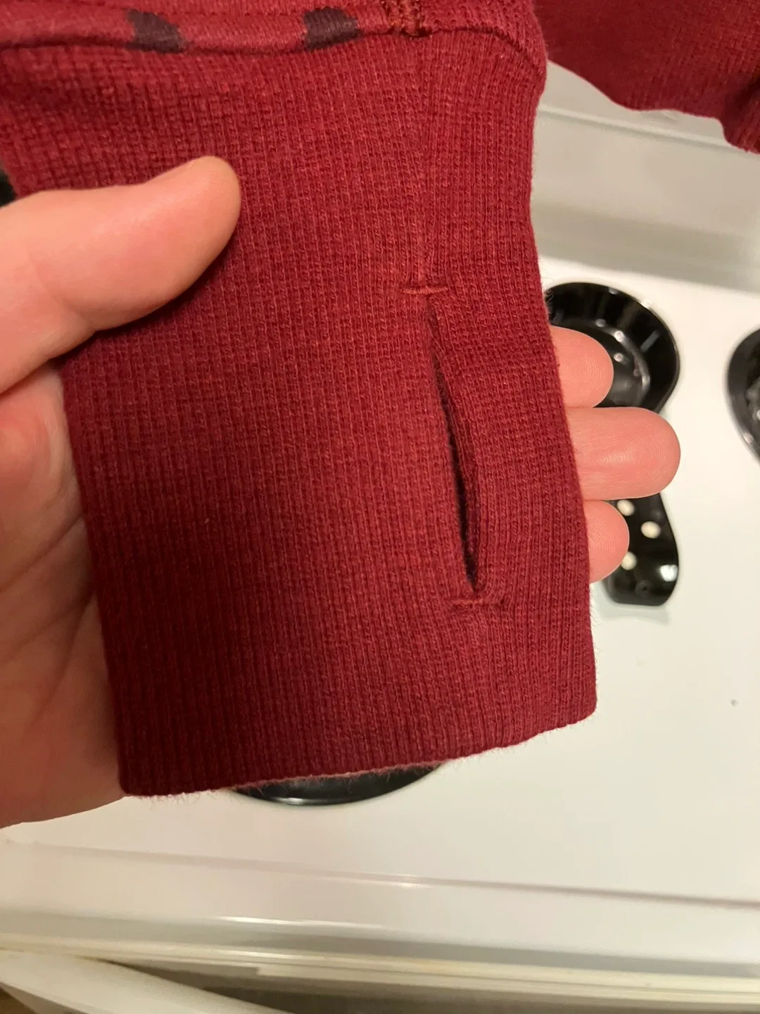 Lululemon Scuba Hoodie - Size 6 - Maroon & Polka Dot image indicator(3)