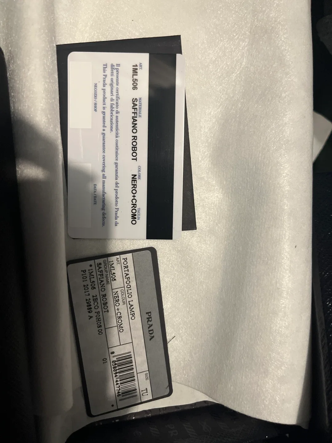 New Prada Saffiano Robot Lampo Wallet - Black image indicator(5)